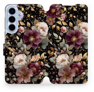 Mobiwear Flip case for Samsung Galaxy S25 FE golden flowers - Phone Case