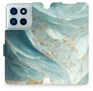 Mobiwear Flip case for Motorola Moto G56 5G greenish marble - Phone Case