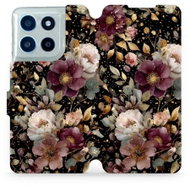Mobiwear Flip case for Motorola Moto G56 5G golden flowers - Phone Case