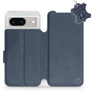 Leather Mobiwear flip book for Google Pixel 8 - Blue - L_NBS - Phone Case