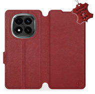 Mobiwear leather flip book for Xiaomi Redmi Note 14 Pro Plus 5G - Dark red - Phone Case