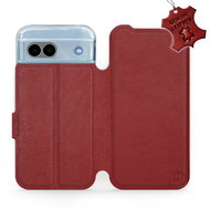 Leather Mobiwear flip book for Google Pixel 8a 5G - Dark Red - L_DRS - Phone Case