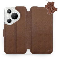 Leather Mobiwear flip book for Huawei Pura 70 - Brown - L_BRS - Phone Case