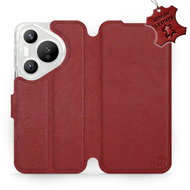 Leather Mobiwear flip book for Huawei Pura 70 - Dark red - L_DRS - Phone Case