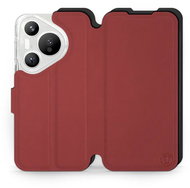 Mobiwear Soft Touch flip book for Huawei Pura 70 - Brick & Black - Phone Case