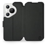 Mobiwear Soft Touch flip book for Huawei Pura 70 - Black - Phone Case