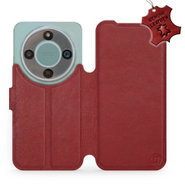 Mobiwear Kožené flip pouzdro pro Honor Magic8 Lite - červené - Phone Case