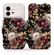 Mobiwear Flip pouzdro pro Honor 600 - V169S zlatavé kvítky - Phone Case