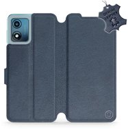 Kožené Mobiwear flip pro Motorola Moto E13 - modré - L_NBS - Phone Case
