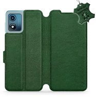 Kožené Mobiwear flip pro Motorola Moto E13 - zelené - L_GRS - Phone Case
