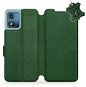 Kožené Mobiwear flip pro Motorola Moto E13 - zelené - L_GRS - Phone Case