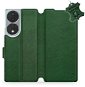 Kožené Mobiwear flip pro Honor 70 - zelené - L_GRS - Phone Case