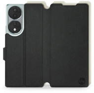 Mobiwear Soft Touch flip pro Honor 70 - černé & béžové - Phone Case