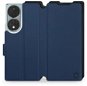 Mobiwear Soft Touch flip na Honor 70 – modré & čierne - Puzdro na mobil