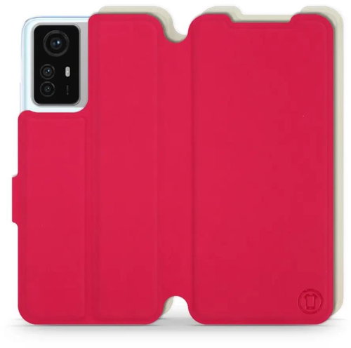 Mobiwear Soft Touch flip pro Xiaomi Redmi Note 12S - rudé & béžové - Phone Case - Main image