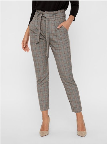 VERO MODA Gray plaid pants M - Trousers - Main image
