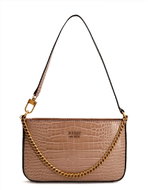 GUESS Katey Croc Print Shoulder Bag Béžová - Handbag