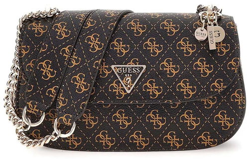 GUESS Handbag Eco Erica Convertible Xbody Flap brown with logo - Handbag - Main image