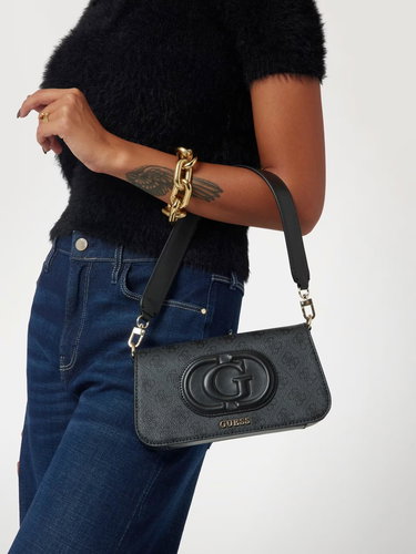 GUESS Handbag Eco Mietta Flap black with logo - Handbag - Main image
