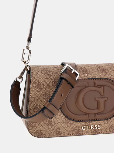 GUESS Handbag Eco Mietta Flap latte with logo - Handbag - Main image