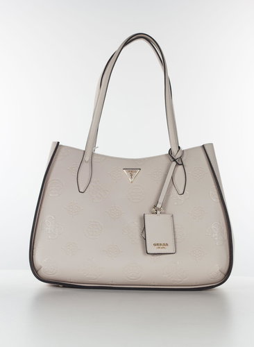 GUESS Handbag Keandra Girlfriend Carryall stone with logo - Handbag - Main image