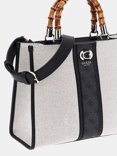GUESS Handbag Kerima Bamboo natural/black with logo - Handbag - Main image