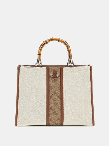 GUESS Handbag Kerima Bamboo natural/latte with logo - Handbag - Main image