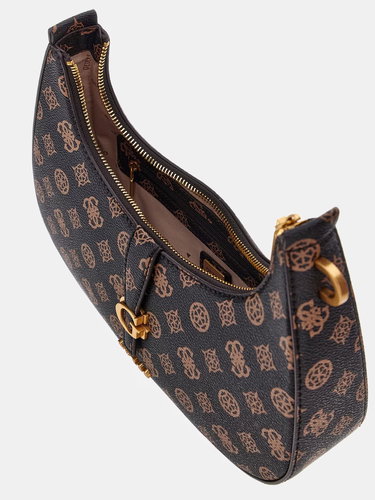 GUESS Handbag Kuba Top Zip Shoulder Bag mocha with logo - Handbag - Main image