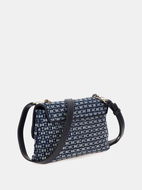 GUESS Kabelka Majka Crossbody Flap džínová - Kabelka