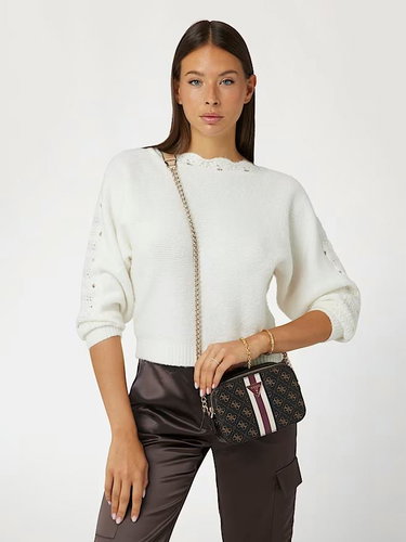 GUESS Handbag Noelle Crossbody Camera brown with logo - Handbag - Main image