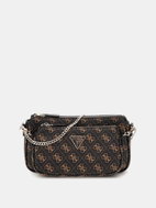 GUESS Handbag Noelle double pouch crossbody brown - Handbag