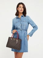 GUESS Kabelka Noelle Girlfriend Satchel hnědá - Kabelka