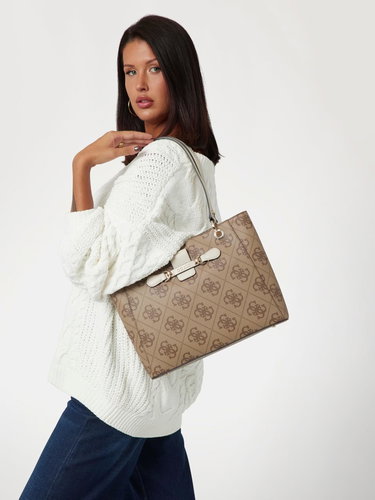 GUESS Handbag Nolana Noel Tote latte with logo - Handbag - Main image