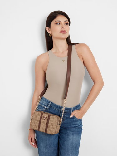 GUESS Handbag Noreen Camera Crossbody latte with logo - Handbag - Main image