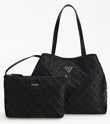 GUESS Handbag Vikky II Large 2 in 1 Tote black with logo - Handbag - Main image