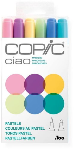 COPIC Ciao double-sided Brush Chisel 6 pcs pastel tones - Marker - Main image