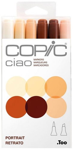 COPIC Ciao double-sided Brush Chisel 6 pcs skin tones - Marker - Main image