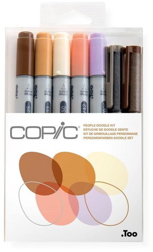COPIC Ciao Double Sided Brush Chisel 5+2 pcs Doodle Kit "People" - Marker - Main image