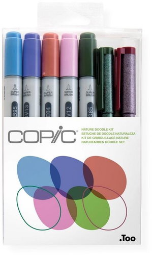 COPIC Ciao double-sided Brush Chisel 5+2 pcs Doodle Kit "nature" - Marker - Main image