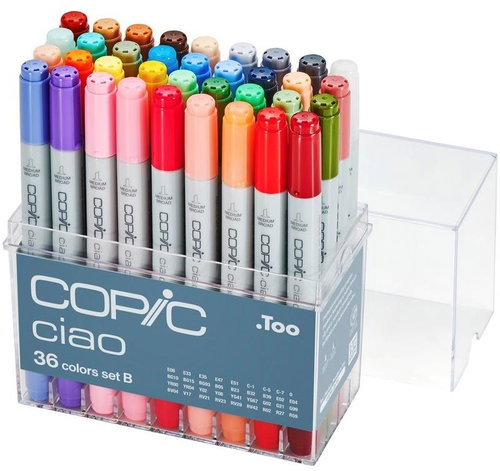 COPIC Ciao oboustranné Brush Chisel 36 ks základní B - Popisovač - Hlavní obrázek