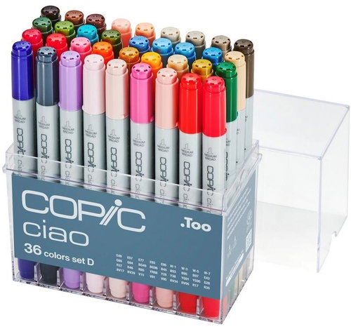 COPIC Ciao Double Sided Brush Chisel 36 pcs basic D - Marker - Main image