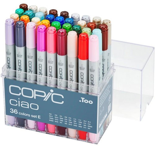 COPIC Ciao Double Sided Brush Chisel 36 pcs basic E - Marker - Main image