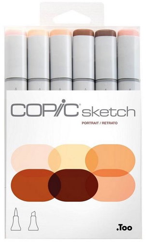 COPIC Sketch double-sided Brush Chisel 6 pcs skin tones - Marker - Main image