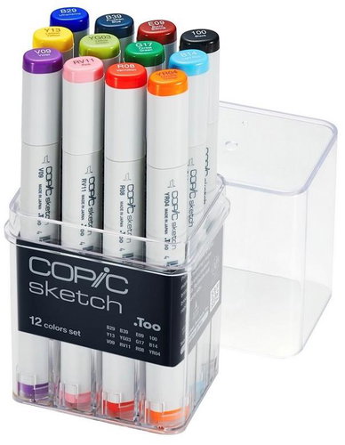 COPIC Sketch Double Sided Brush Chisel 12 pcs basic - Marker - Main image