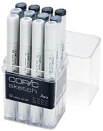 COPIC Sketch Double Sided Brush Chisel 12 pcs Grey Cool - Marker