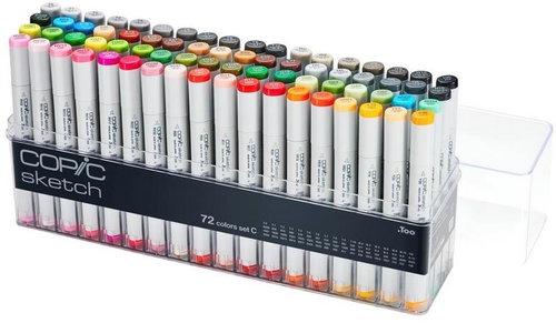 COPIC Sketch oboustranné Brush Chisel 72 ks základní C - Popisovač - Hlavní obrázek