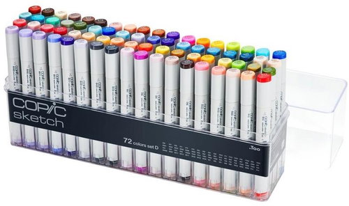 COPIC Sketch oboustranné Brush Chisel 72 ks základní D - Popisovač - Hlavní obrázek
