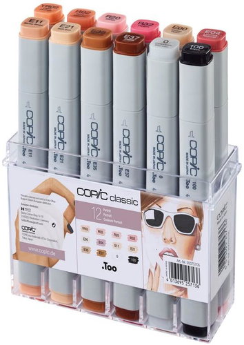 COPIC Classic double-sided Fine Chisel 12 pcs skin tones - Marker - Main image
