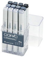 COPIC Classic double-sided Fine Chisel 12 pcs grey Cool - Marker