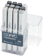 COPIC Classic double-sided Fine Chisel 12 pcs grey Toner - Markers